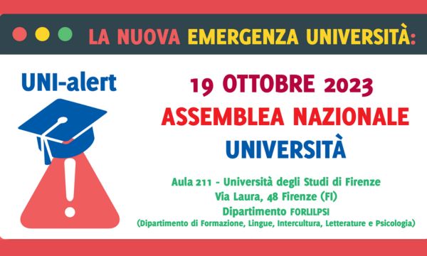 Assemblea nazionale università “La nuova emergenza”, 19 ottobre 2023